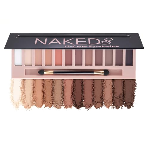 BOLOPER Matte Eyeshadow Palette 12 Colors Natural Nude Makeup Kit Waterproof Smokey