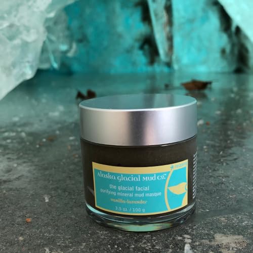 Alaska Glacial Purifying Mineral Mud Mask with Glacial Clay & Botanicals | Gently Detoxifies, Hydrates & Smooths | Anti-Aging Facial for Sensitive Skin ? Vanilla & Lavender, 3.5oz