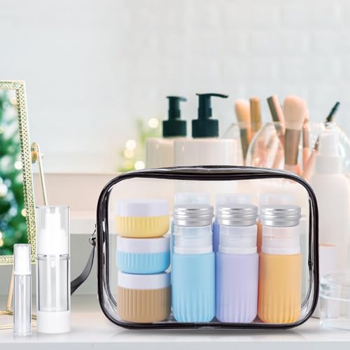 Silicone Travel Bottle Kit, 25-Piece TSA Approved Toiletry Set