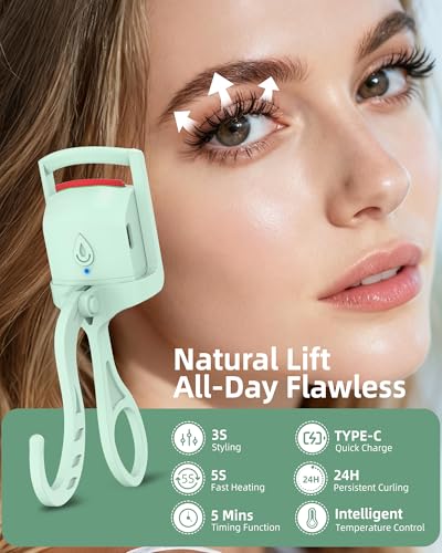 Heated Eyelash Curler - 5 Second Fast Heat Electric, HOTRYEE