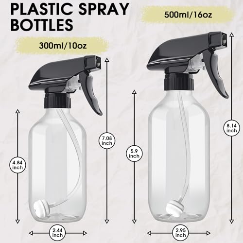 AMORIX 10oz Spray Bottle 2-Pack - 360° Adjustable Nozzle
