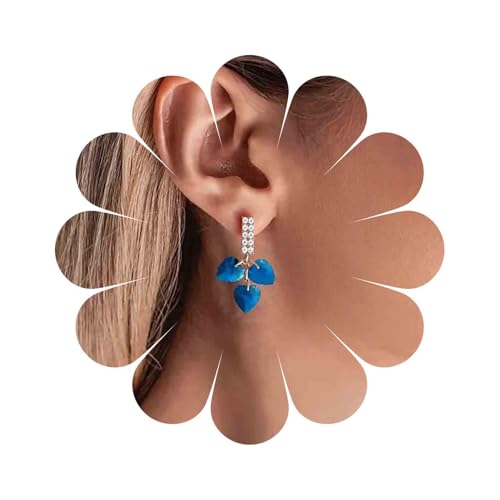 Blue Sapphire Tassel Drop Earrings Gold Plated