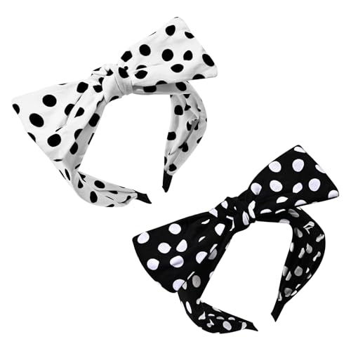 Polka Dot Bow Headband for Women - Retro Style Hair Accessory