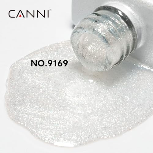 CANNI 9169 Silver Stardust Glitter Gel Nail Polish 1Pcs UV/LED Soak-Off