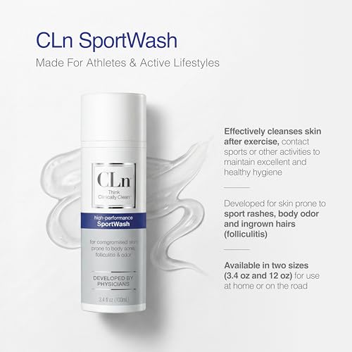 CLn SportWash Body Wash for Athletes - Fragrance-Free, 3.4 fl. oz.