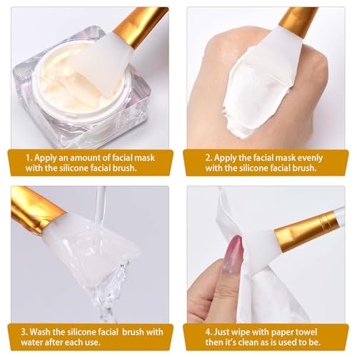 Silicone Jelly Mask Brush - 2 Pcs Facial Applicator Set