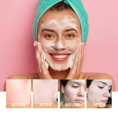 2 Pcs Turmeric Foaming Face Wash With Brush, Deep Cleansing Exfoliating Glow Wash Turmeric Facial Cleanser for Women All Skin.