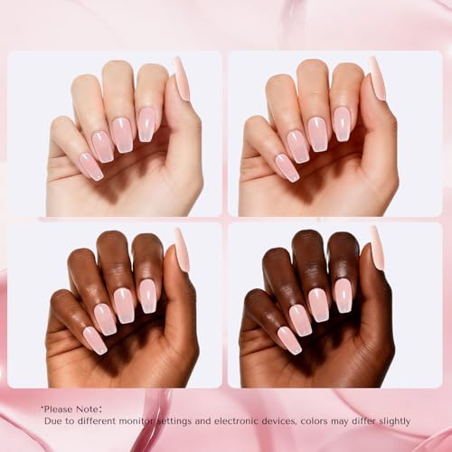AZUREBEAUTY Sheer Pink Dip Powder for Nails - 60g Jelly Translucent Rose