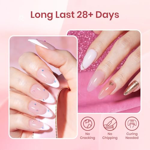 Beetles Poly Nail Gel Extension Kit with Mini LED Lamp - 6 Nude Colors