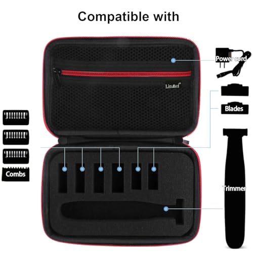 LinMei Hard Case Compatible with One Blade Trimmer, Travel Organizer Carrying Box for QP2520, QP2530, QP2620, QP2630 Face & Body Electric Trimmer Shaver