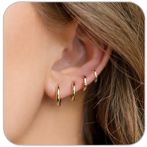 1 Pair Black Earrings for Men Women, 316L Surgical Stainless Steel Small Hoop Earrings Hypoallergenic Non Tarnish Cartilage Hoop Earrings for Multiple Piercing Huggie Hoop Earrings (6mm Black)