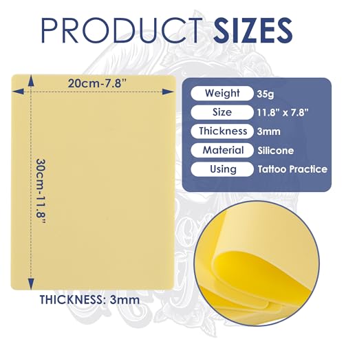 Tattoo Practice Skin Kit - 5pc Silicone Pads with Transfer Paper
