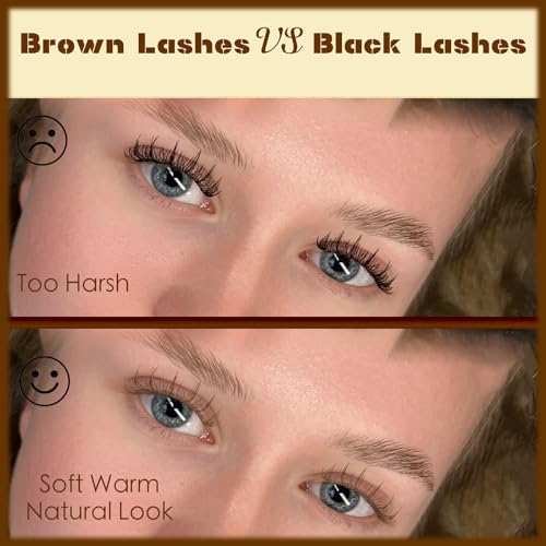 TEESTOU Dark Brown Wispy Lash Clusters Natural Look D-Curl 10-16mm