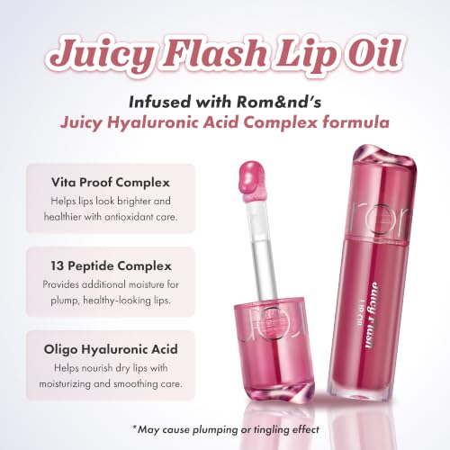 rom&nd Juicy Flash Lip Oil - Flare Lychee | Nourishing Shine