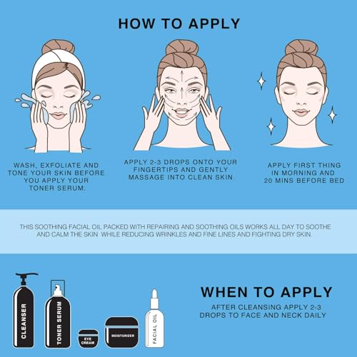 BEAUTE DE PROVENCE Soothing Facial Oil ? Grapeseed, Rosehip, and Lavender Oils ? Lightweight Hydrating Face Oil for All Skin Types, 2 fl oz