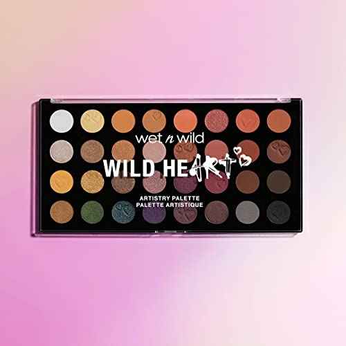 wet n wild Artistry Eyeshadow Makeup 32 Pan Palette, Highly-Pigmented Matte, Shimmer, Metallic Finishes, Long Lasting Builadble & Blendable Formula Cruelty Free & Vegan - Wild Heart