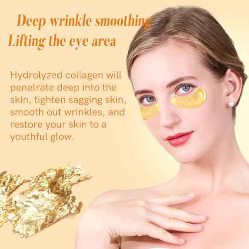 Under Eye Patches with Collagen and Hyaluronic Acid Eye Mask for Wrinkle,Dark Circles,Face Mask Skin Care Products 24 Pairs