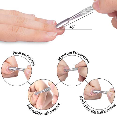 TANPIUS 6-Piece Stainless Steel Cuticle Trimmer & Pusher Set for Nails