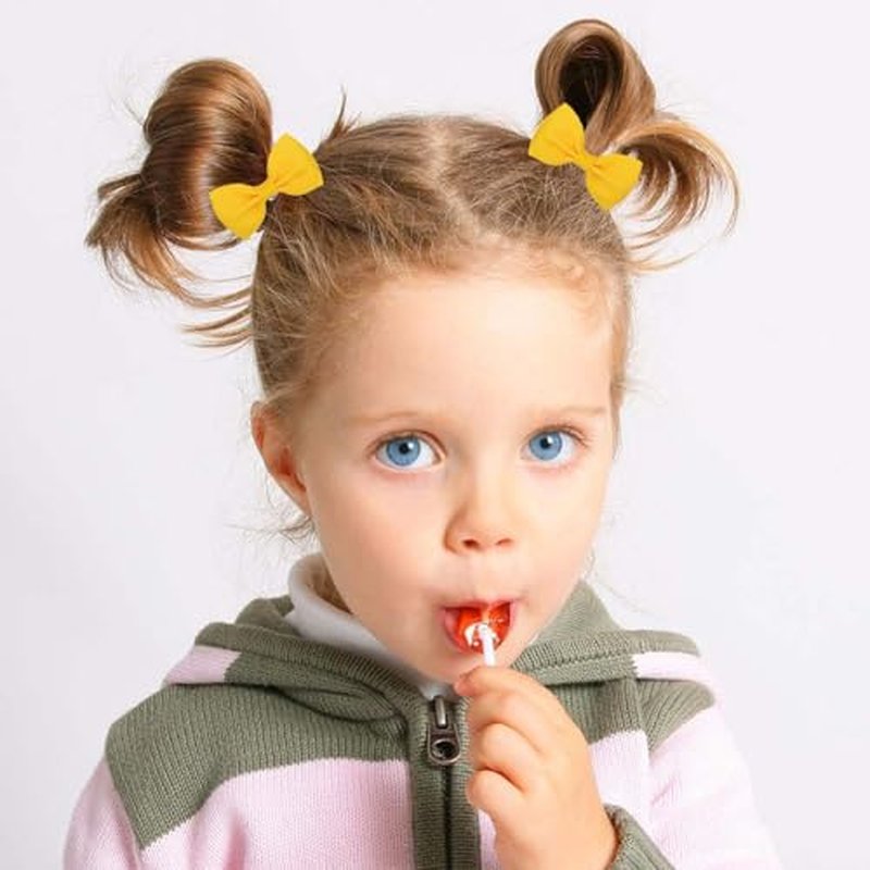 40 Pcs Baby Hair Ties with Bows - Soft Elastic Ponytail Holders