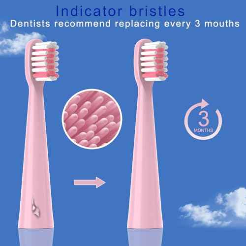 10PCS Toothbrush Replacement Head Compatible with Vekkia Kids Pink Unicorn Electric Toothbrush, Soft and Comfortable for Children's Teeth and Gums