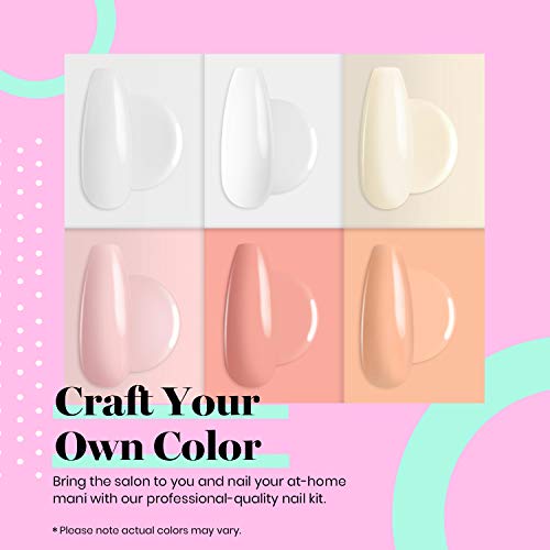 Beetles Poly Extension Gel Nail Kit, 6 Natural Skin Tone 30g gel with Mini Nail Lamp Slip Solution Rhinestone Glitter Nail Art Brush All In One Kit for Nail Manicure Starter Kit Gift for Women