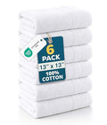 Casa Platino Washcloths 6 Pack 100% Cotton 12x12