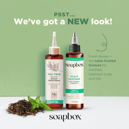 Soapbox Scalp Soother | Scalp Soothing Treatment with Tea Tree Oil & Hyaluronic Acid | Vegan, Cruelty, Paraben, Gluten and Harsh Sulfate Free | 5oz