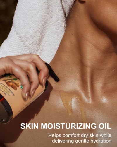 Yoken Organic Almond Oil 16 oz - 100% Pure Cold Pressed Moisturizer