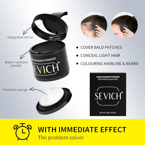 Sevich Hairline Powder 10g - Waterproof Hair Loss Concealer, Dark Brown