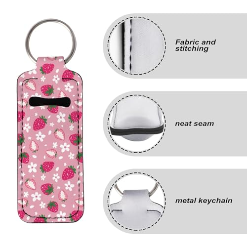 Neoprene Chapstick Holder Keychain for Lip Gloss & Cosmetics