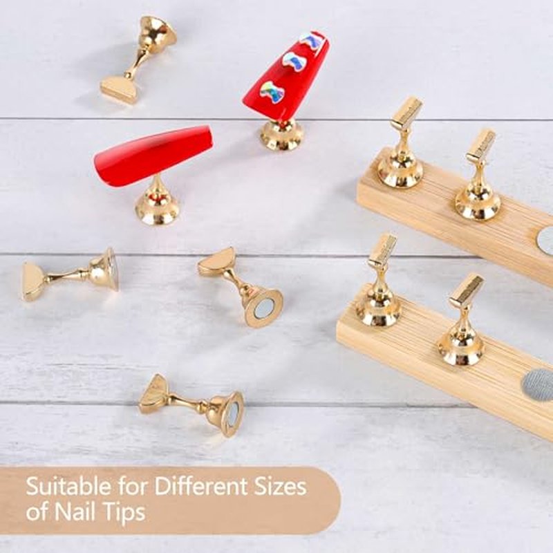 Magnetic Nail Stand for Press On Nails - 4 Sets Wood Display