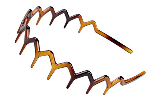 Zig Zag Headbands with Teeth - Pack of 2, Black & Brown