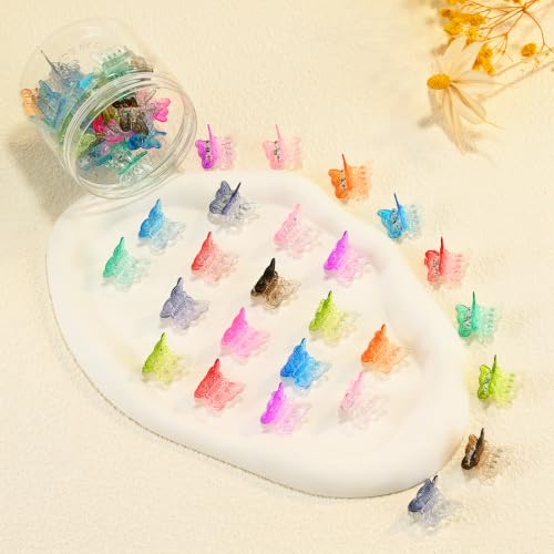 Mini Butterfly Hair Clips, 50pc Assorted Colors