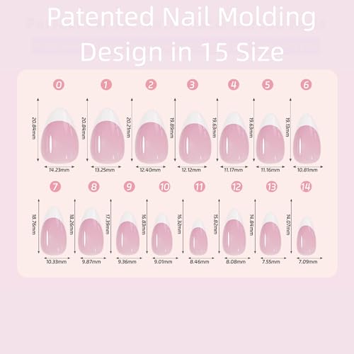 Kocymin Press On Nails, 5 sets 15 size | Increased Adhesion | Pre-applied Coat | Reusable & Damage-free Removal | 3 Weeks Lasting, No Glue Included (H-L-Coffin)