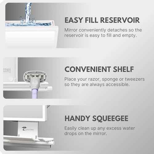 ToiletTree Products Fogless Shower Mirror for Shaving & Makeup - Adjustable - Anti-Fog Mirror with Squeegee