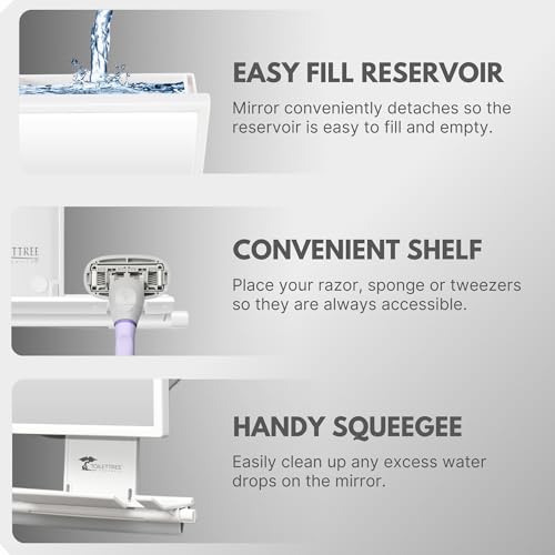 Fogless Shower Mirror for Shaving & Makeup - Anti-Fog