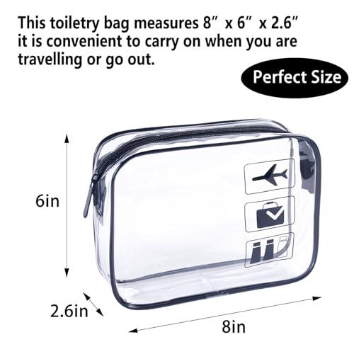 TSA Approved Clear Toiletry Bag 3-Pack Quart Size