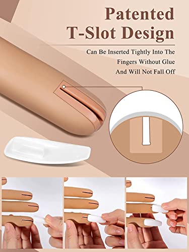 LIONVISON Practice Hand for Acrylic Nails with 100 Nail Tips - Flexible, Durable, Reusable Nail Practice Tool
