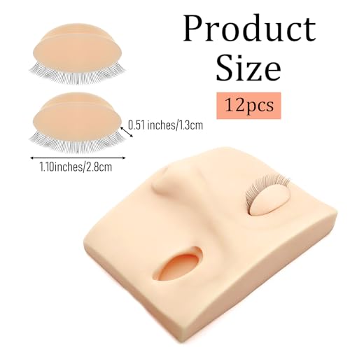 12pcs Silicone Replacement Eyelids for Lash Extension Training