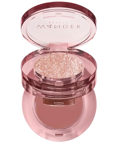 Wander Beauty Double Date Eye Shadow Duo - Eye Candy/Crush (Rose Gold Shimmer + Muted Mauve Cream) - High Pigment Eye Shadow Palette - Satin Shimmer Eyeshadow - Eye Makeup With Vitamin E - 0.07 oz