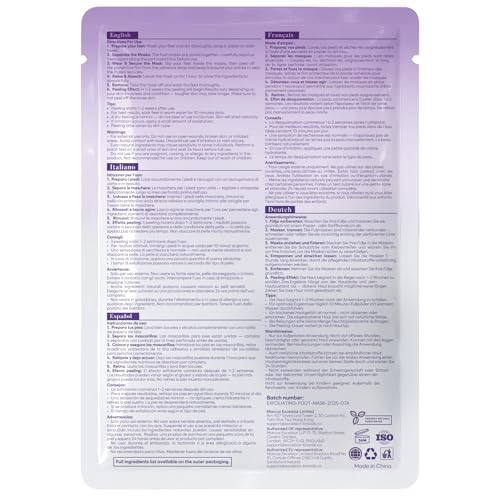 BLOOMORA Exfoliating Foot Peeling Mask with Lavender & Shea Butter - 6 Pairs