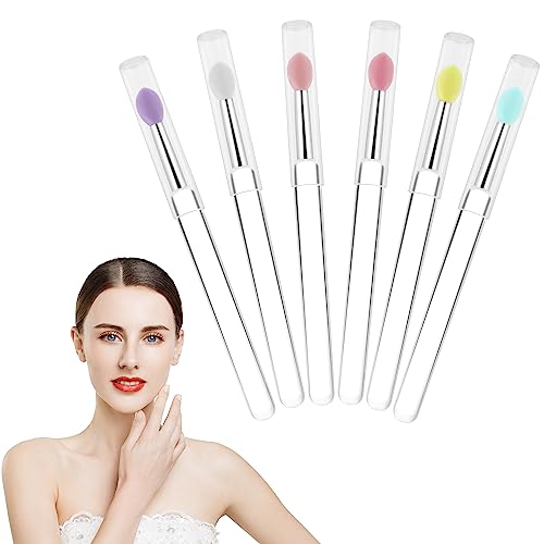 Reusable Lip Mask Applicators - 6 Pcs Silicone Lip Gloss & Lipstick Brush Set - Variation of THIS listing