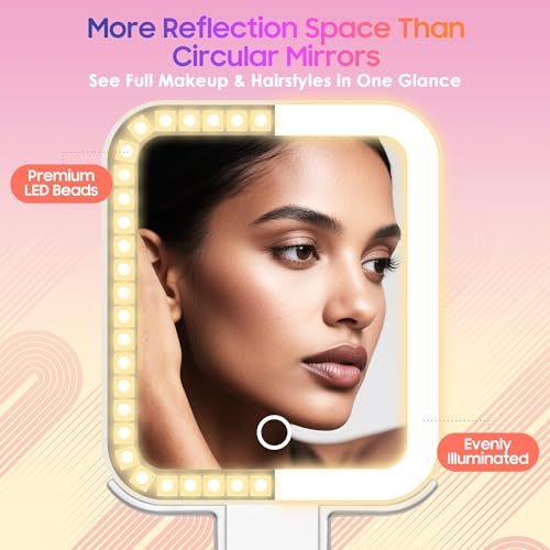 GOMIPURU 30X Double-Sided Magnifying Travel Mirror with Light