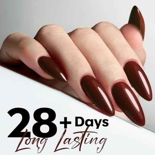 modelones Gel Nail Polish, Dark Red Nail Polish Soak Off Pastel U V Wine Nail Winter for Nail Art DIY Manicure 15 ML