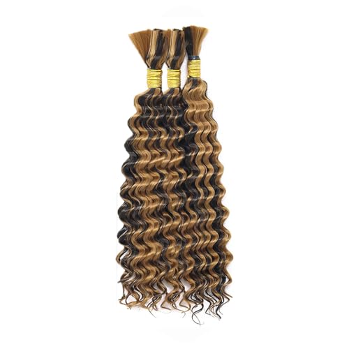 P4/27 Blonde Deep Wave Human Braiding Hair 22" 3 Bundle