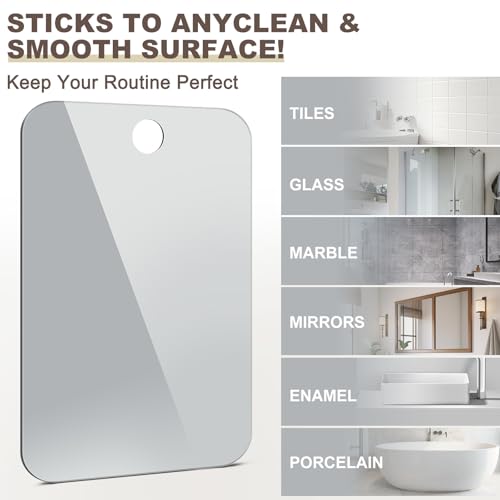Fogless Shower Mirror for Shaving & Makeup - 11.42" x 7.87"