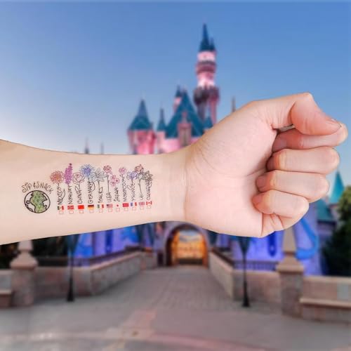 Epcot Drinking Around the World Temporary Tattoos Pack of 8
