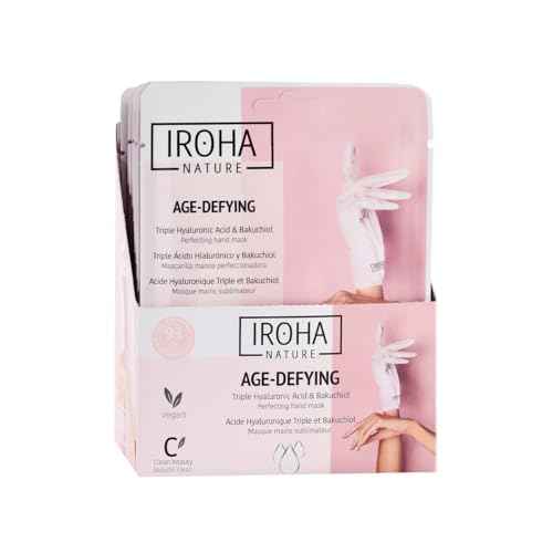 IROHA NATURE Anti-Aging Hand Mask Gloves | 15 Pairs | Triple Hyaluronic Acid, Bakuchiol & Niacinamide | Reduces Wrinkles & Dark Spots | Vegan & Cruelty-Free | 93% Natural Ingredients