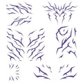 Purple Demon Mark Temporary Tattoos, 8 Sheets Waterproof Body Art Stickers for Kids & Adults, Anime Cosplay Makeup, Birthday Decorations Party Favors & Music Festival Rave Dance Accessories
