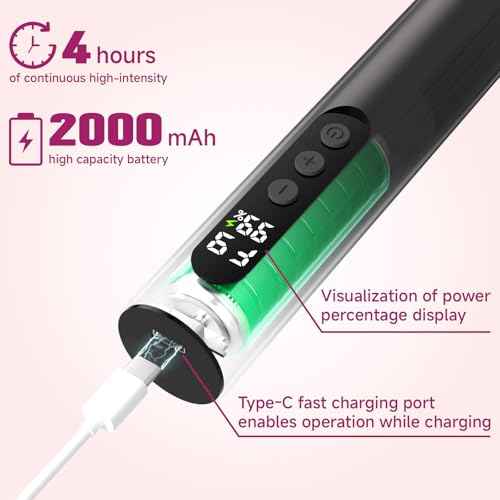 Dermave Electric Foot Callus Remover Cordless, 2 in 1 Wireless Electric Foot File, Adjustable 9 Speed Rechargeable Pedicure Foot Filer Tool w/Sandpaper Discs & Nail Drill Bits, Digital Display (Gray)